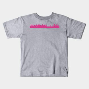 Basel skyline pink Kids T-Shirt